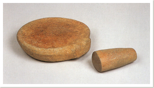 Stone quern and pestle