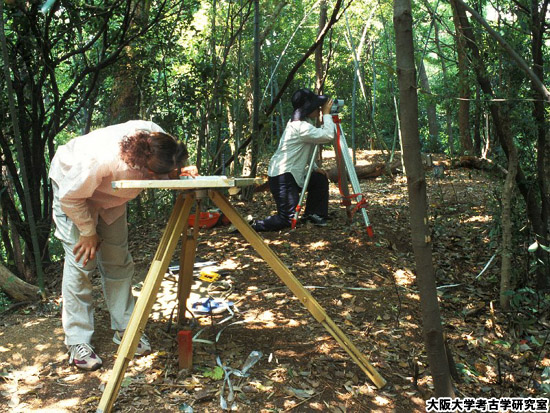 写真：測量調査のようす